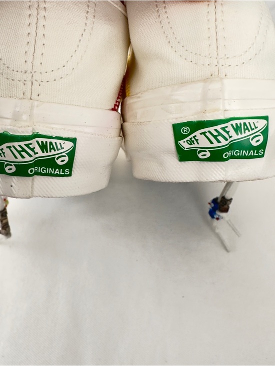 Madhappy  Cream Canvas Sneakers with Multicolor Embroidery Size: 12 - Picture 5 of 11